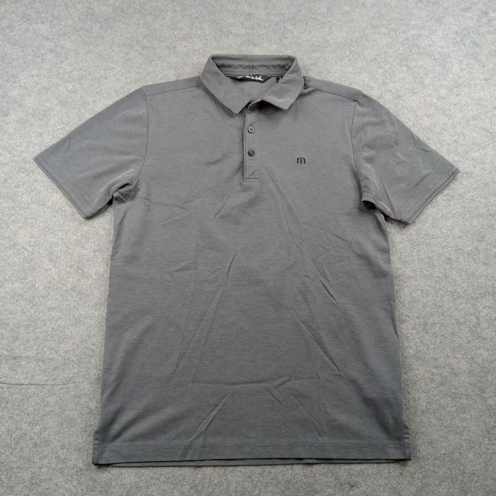 Travis Mathew Polo‎ Shirt Mens Small Gray Solid Golf Performance Blend 1MW892